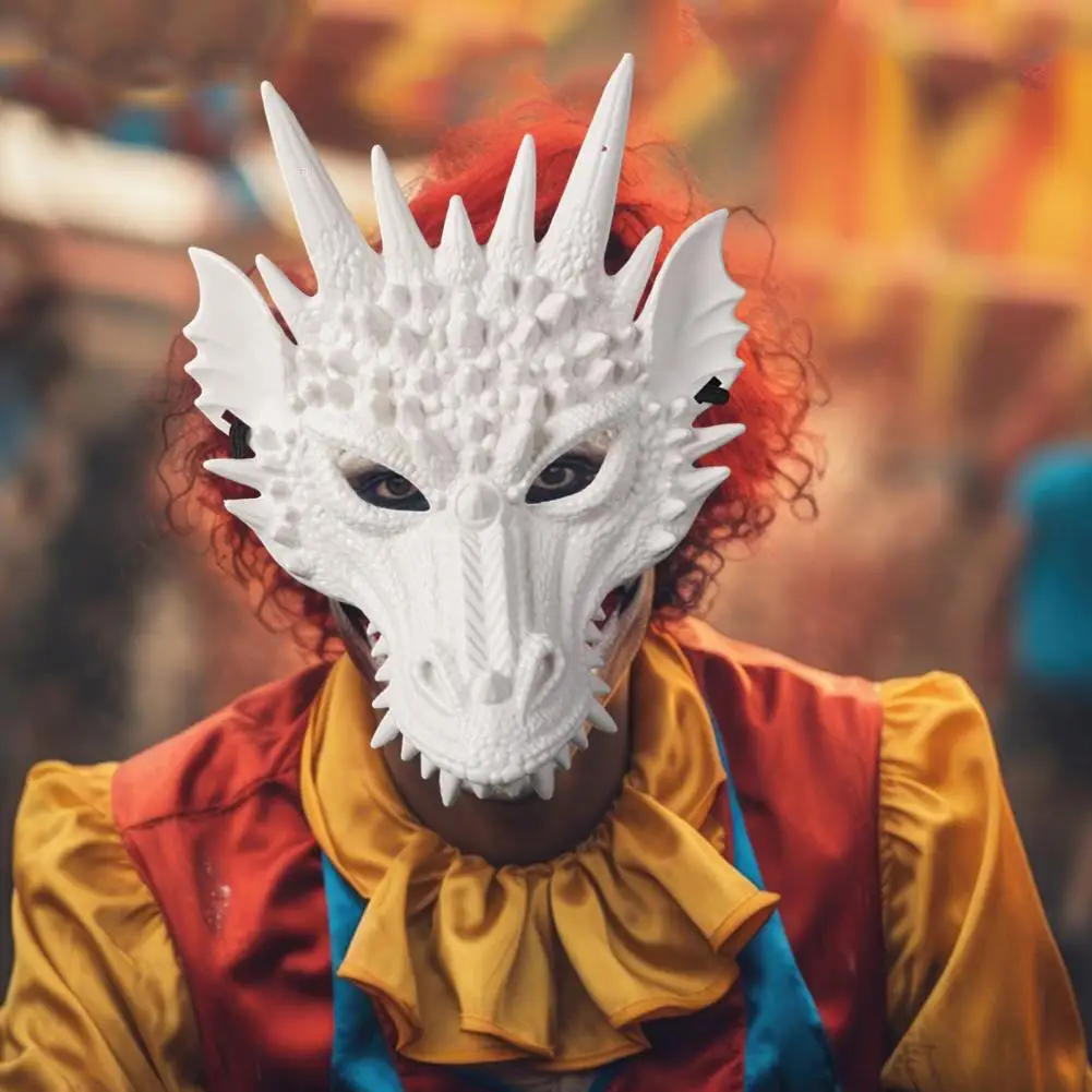 3d Dragon Face Guard Colorful Dragon Headgear Face Guard for Stage