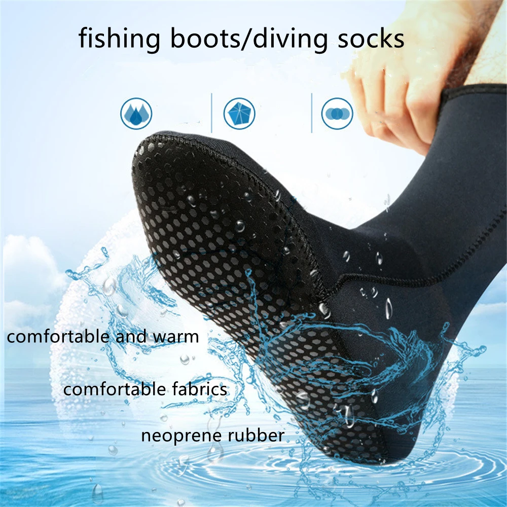 Fly Fishing Waders Fly Fishing Shoes Fishing Boots Fly Fishing Waders Boots Neoprene Fishing Wader Socks Boots Outdoor Breathable Upstream Diving Anti-slip River Shoes