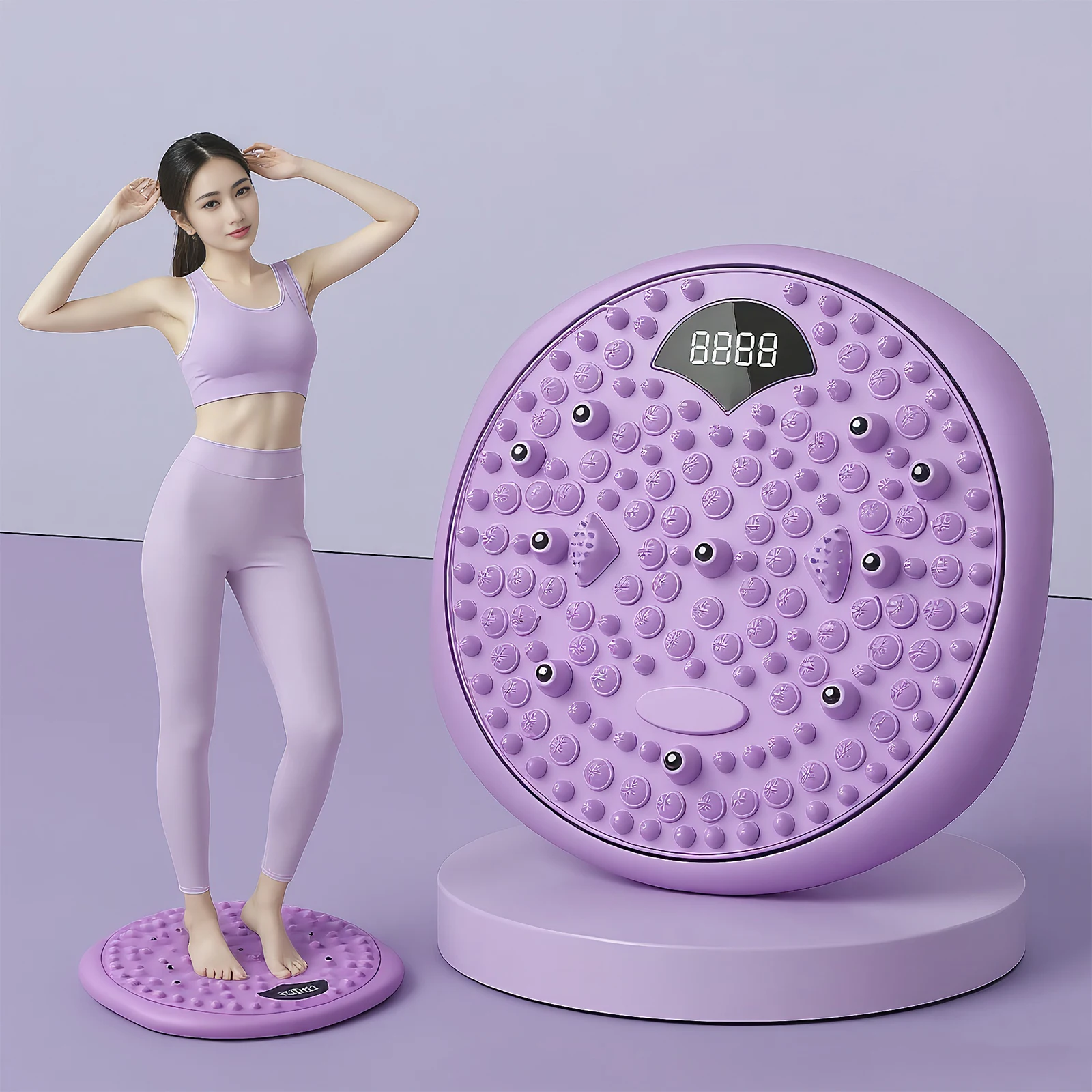 허리 회전 디스크 타입-C 충전 자기 지압 매트 지능형 카운팅 발 마사지기 회전 밸런스 머신