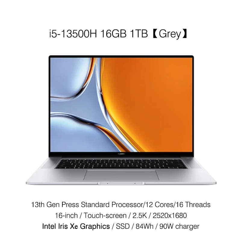 2023 화웨이 메이트북 16s 노트북 i9-13900H, i7-13700H, i5-13500H, 16GB, 32GB, 1TB 넷북, 16 인치, 2.5K 터치스크린 컴퓨터, 135W