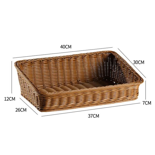 Woven Bread Basket Imitation Rattan Woven Basket Rustic Breakfast Basket Serving