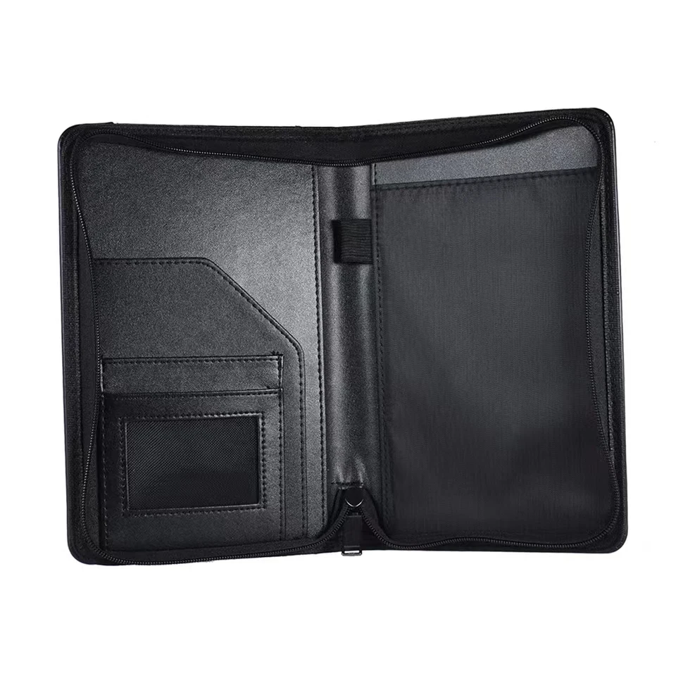 Portable Business Portfolio Padfolio Folder Document Case Organizer PU Leather with Business Card Holder Memo Note Pad