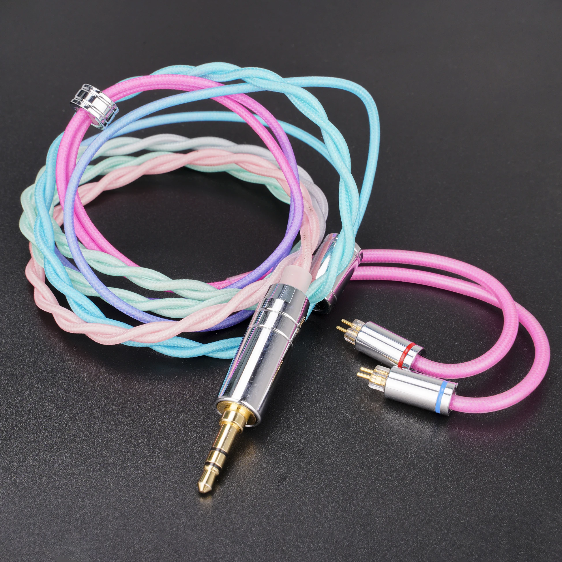 Upgrade Cable iluzoryczny kolor dla słuchawek KZ przewód słuchawek posrebrzany drut OFC rozciągliwy nie-uzwojenie złącze wtykowe Audio