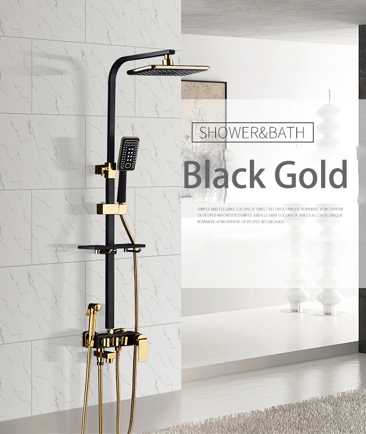 Description Picture 6 of itemHot Cold Bathroom Shower System 12 Inch Rain Shower Head Copper Bathroom Faucet Accessories Thermostatic Bathroom Shower Set