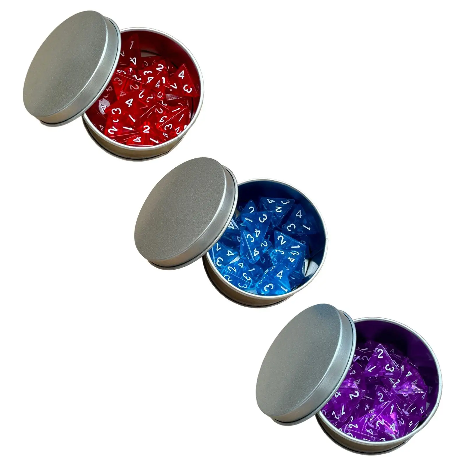 25 Pieces Multisided Dice Collectibles 16mm with Storage Case D4 Die for Entertainment Toy Theme Parties Friends Gathering Dice