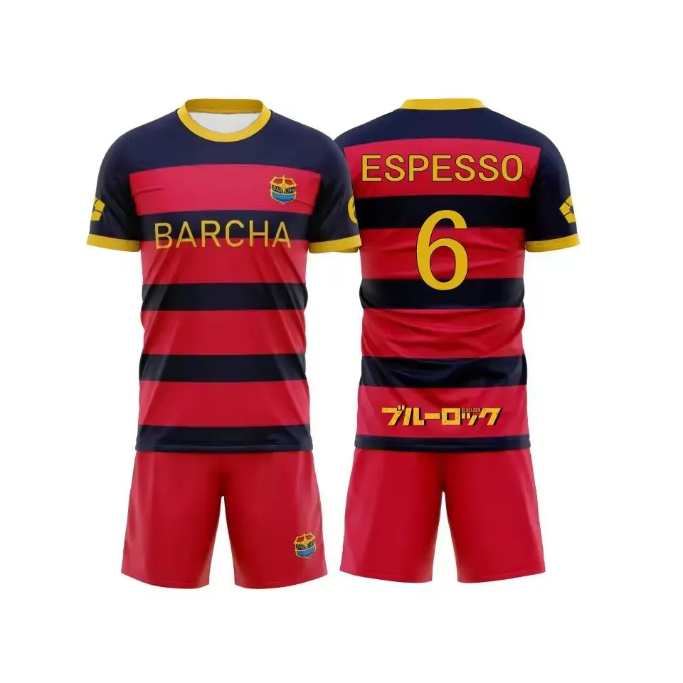 Anime # Set Costume Cosplay BACHIRA 8, Maglia da Calcio FC Barcha, Costume SO RUIZ, Uniforme da Calcio PICASSO con Stampa 3D - immagine 5