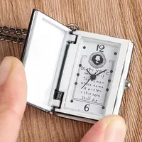 Montre de poche à Quartz pour hommes et femmes, collier Antique, chaîne, horloge, pendentif, carnet de notes de mort 1