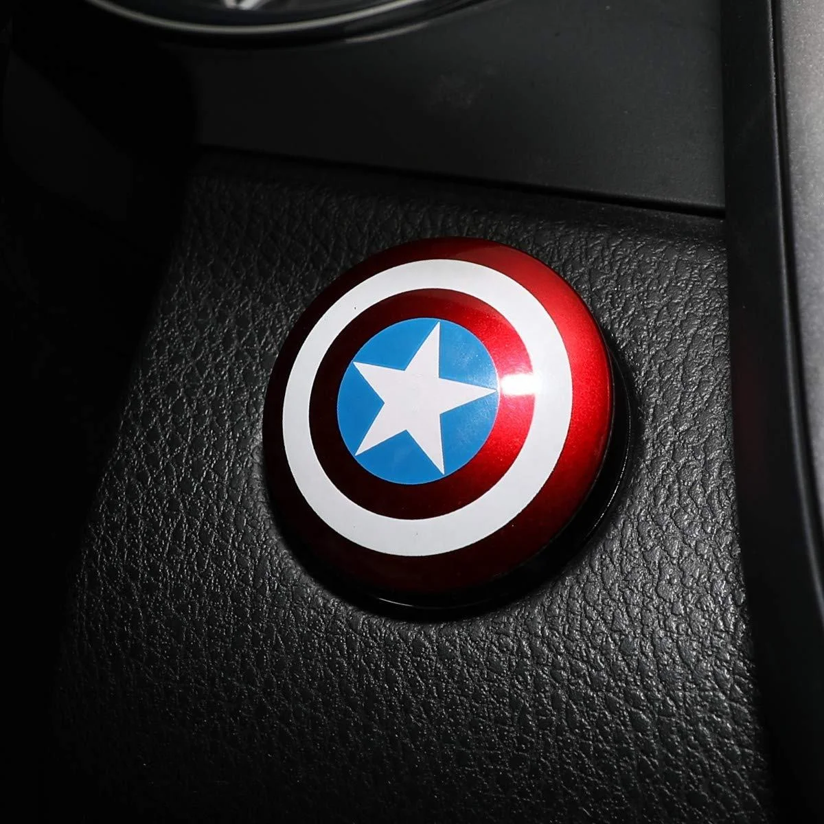 1PC 슈퍼히어로 디자인 자동차 엔진 점화 스위치 버튼 커버 보호 플라스틱 스티커 (실내 장)