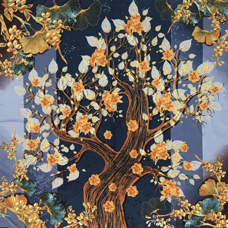 Luxury Brand 100% Twill Silk Scarf Square 130*130cm Scarf Scarves New Design Print Kerchief Women Neck Shawl Wraps Echarpe Hijab 5