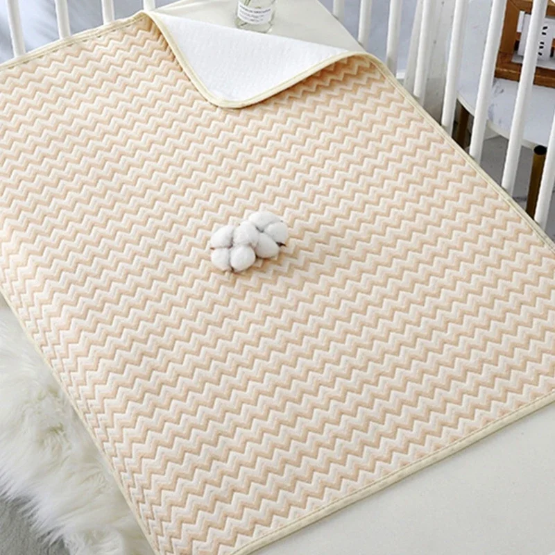 4 Layers Waterproof Baby Diapering Changing Pad Ripple Pattern Crib Urine Mats Reusable Infant Toddler Bedding Accessories diaper changing pad,diaper changing mat,mattress urine mat