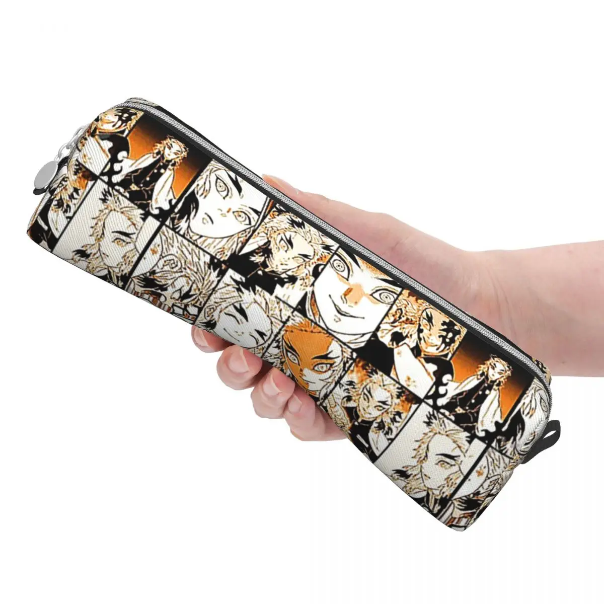 Rengoku Kyoujurou Demon Slayers Pencil Case Anime Comic Pen Bags Student Large Storage School Supplies Gift Pencilcases