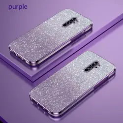 Elegant Gradient Glitter Plating Case - Premium Soft Silicone Protective Back Cover for Redmi 10 4g (Purple)