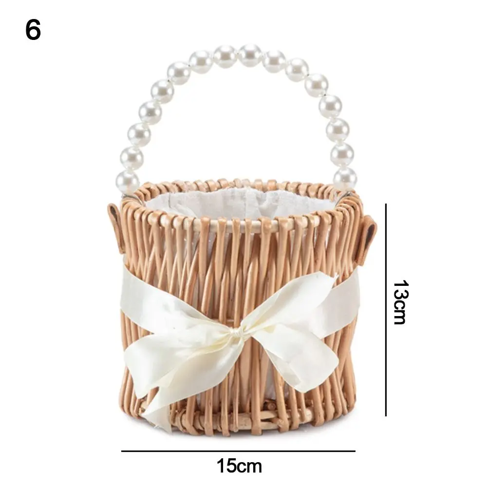 Elegant Willow Rattan Half Moon Woven Basket with Handle - Small Versatile Storage and Picnic Container