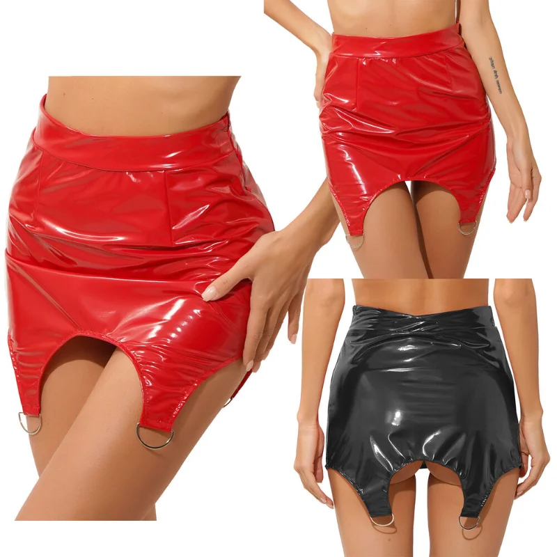 leather-skirt-women's-irregular-skirt-high-waist-invisible-zipper-rear-patent-leather-skirt-european-and-american-fashion-trend