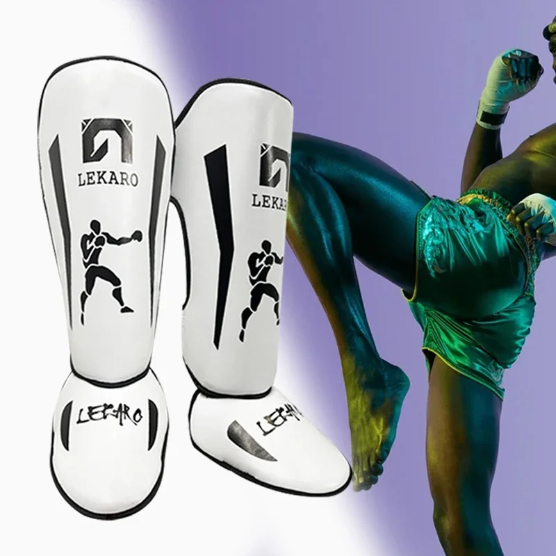 Lekaro adult fighting shin guards fighting shin guards for competitions PU Muay Thai Sanda leg protection sleeves shin guard pads soccer shin guards kickboxing leg guards kickboxing shin guards