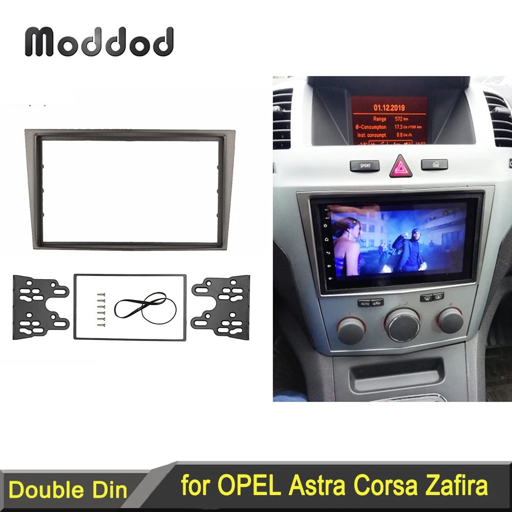 Double 2 Din Radio Frame for Opel Astra Antara Corsa Zafira GMC Fascia Dash Installation Trim Kit Face Plate Bezel Stereo Panel radio installation frame radio installation accessories radio frame auto interior decors radio panel