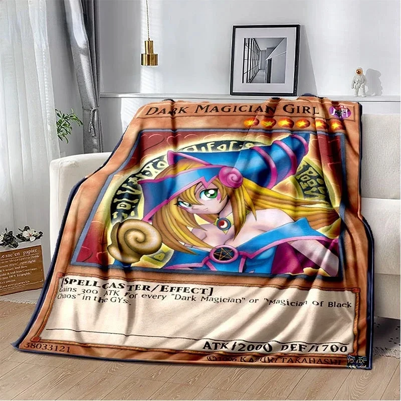 Plush Blanket Anime Yu Gi Oh Card Throw Blue Eyes White Dragon Cartoon Bedroom Bedspread Home Decor
