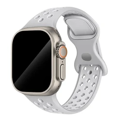 Breathable Strap for Smartwatch - Premium Wristband Bracelet (8 Light Grey White)
