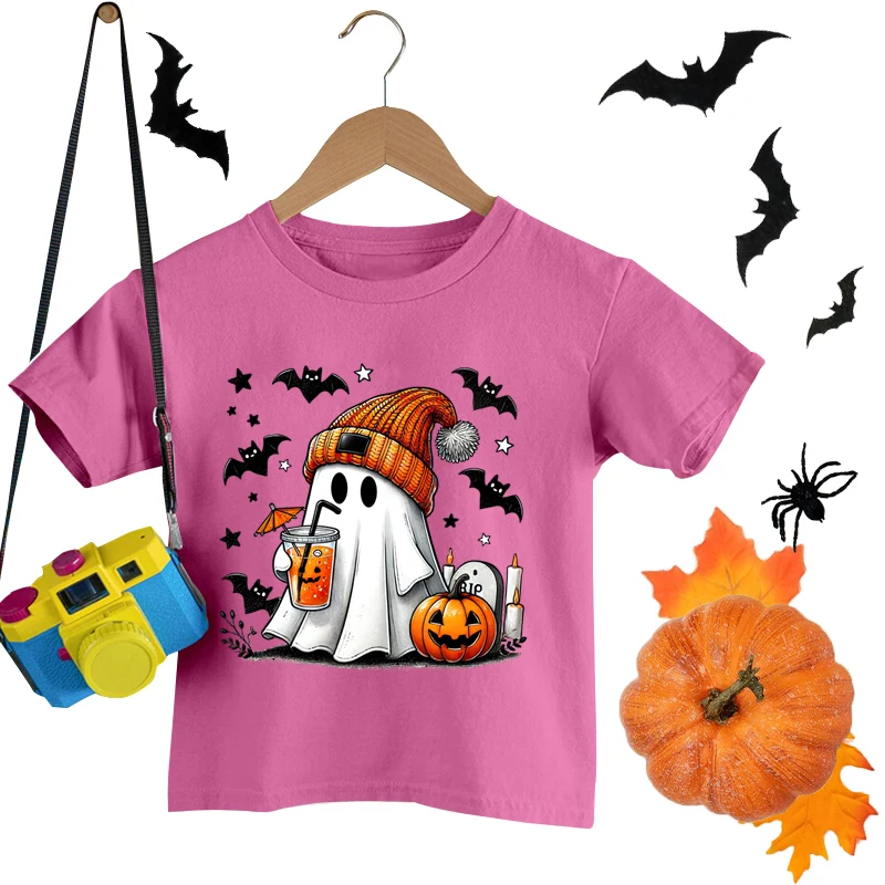 Casual T Shirt, Kids T Shirt, Halloween Print Short Sleeve T-shirt