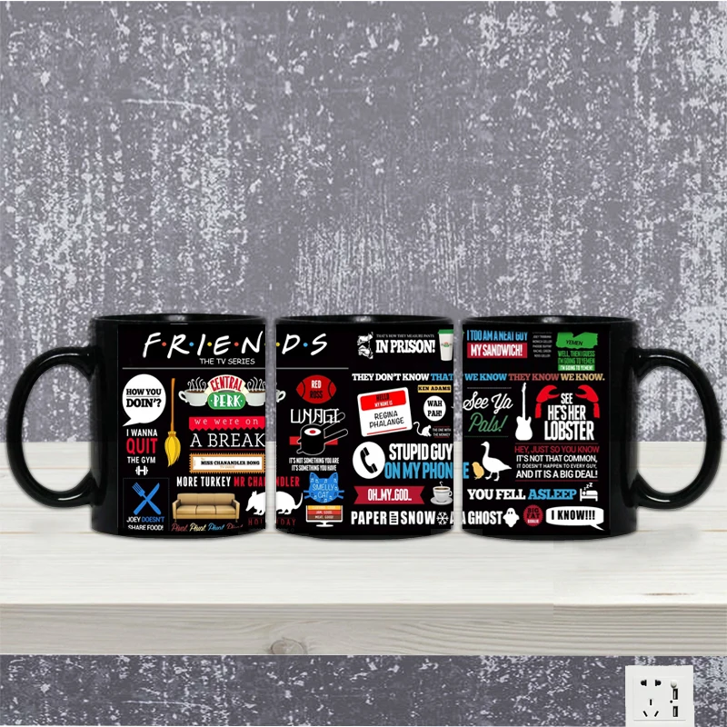 Old Friends Black Ceramic Mug - Perfect Gift