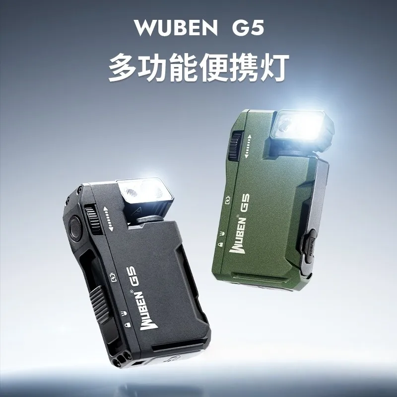 Wuben G5 충전식 EDC 마그네틱 손전등 어트랙션 400루멘 RGB 포켓 손전등 방수 손전등 에디션 헤드램프
