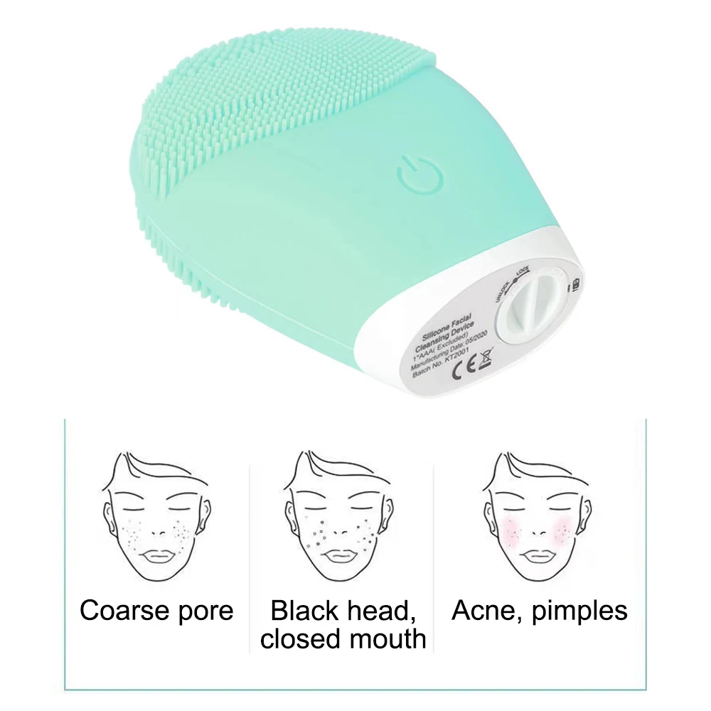 Household Electric Facial Cleanser, Battery Silicone Waterproof Face Washer, For Both Men And Women, Blackhead, Horn Cleaner 4