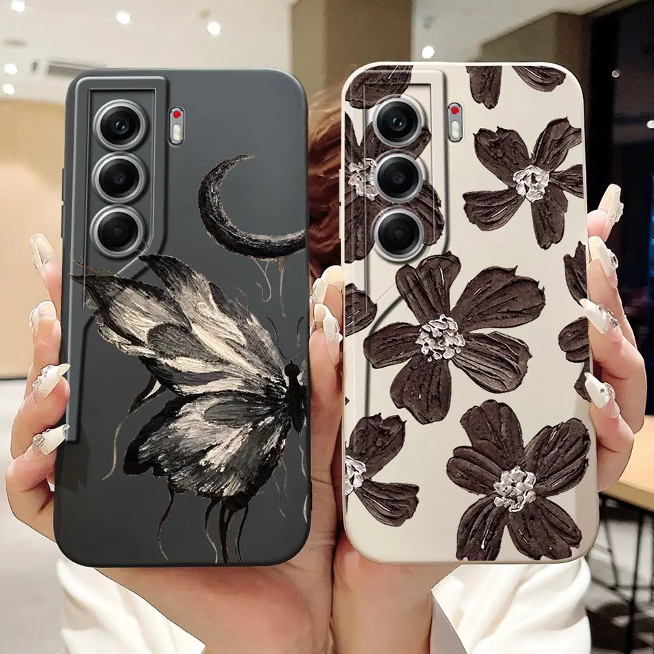 Elegant Butterfly Floral Soft Silicone Phone Case and Bumper