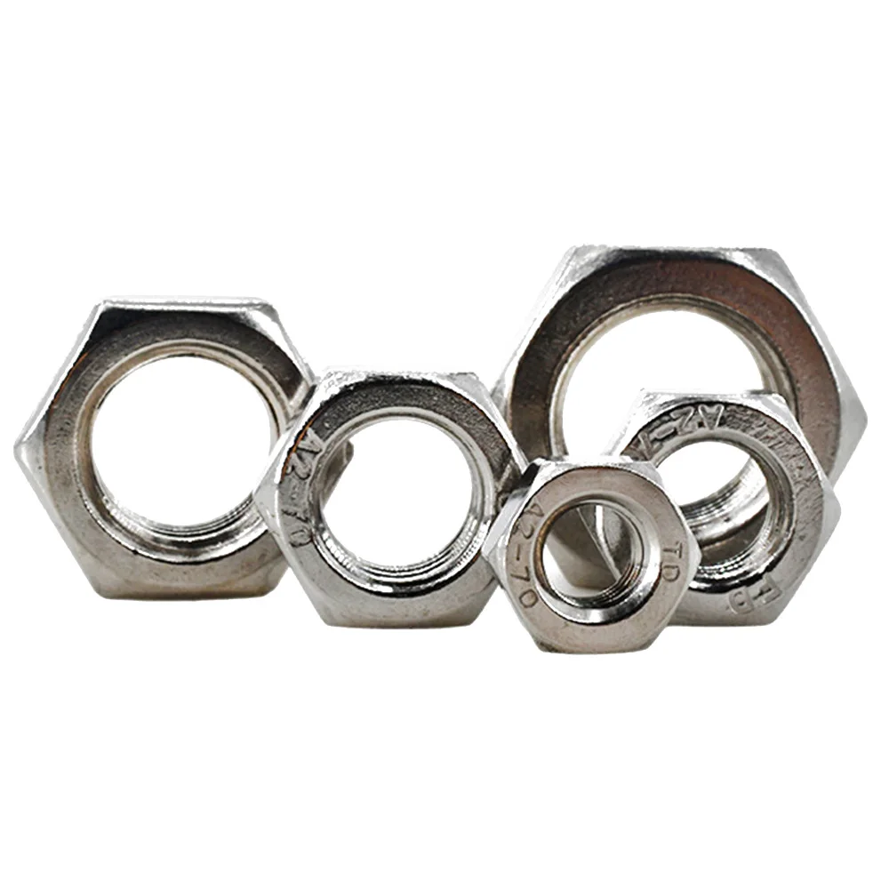 1-100pcs 304 A2 Stainless Steel Hex Hexagon Nut for M1 M1.2 M1.4 M1.6 M2 M2.5 M3 M4 M5 M6 M8 M10 M12 M16 M20 M24 Screw Bolt