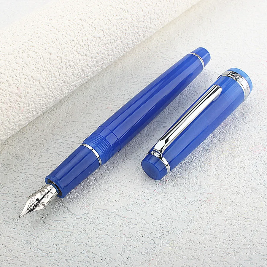 JINHAO 82 Blue Fountain Pen Student F EF Ink Pen High Quality Calligraphy Pen Stationery School Office Supplies 6