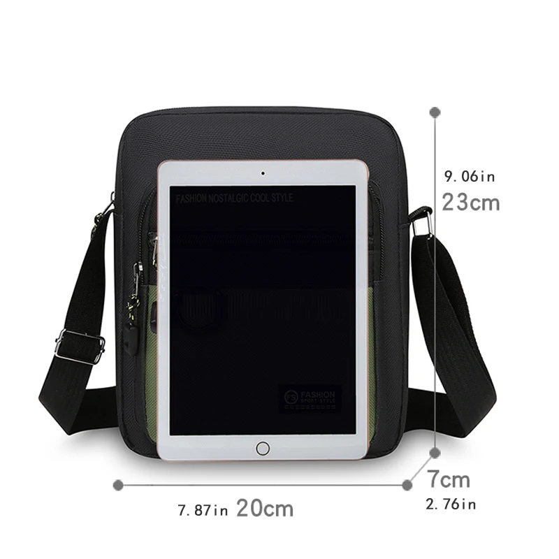 Shoulder bag, unisex business bag, nylon fabric bag, suitable for daily commuting, phone bag
