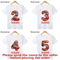 Disney Car Pixar Lightning McQueen Boys T shirt Kids Clothes 1 2 3 4 5 6 7 8 9 Years Birthday Children T-Shirts Baby Girls Tops 1