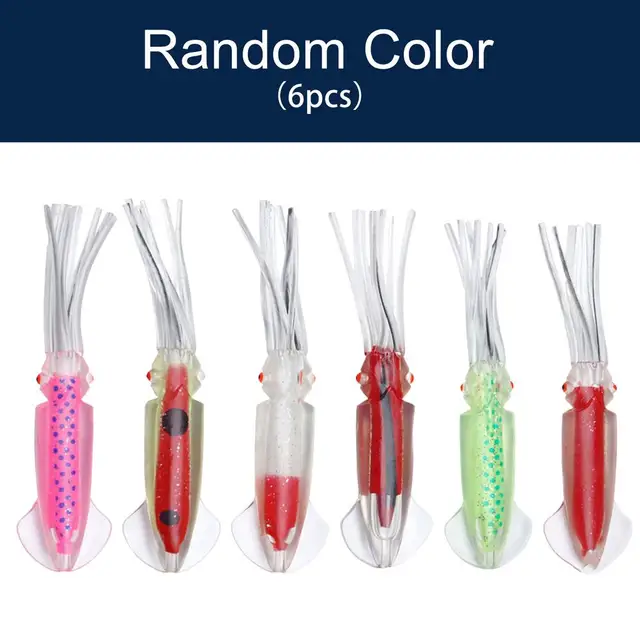 6PCS Fishing Lure Fishing Accessories Tools Bionic Squid Soft Bait