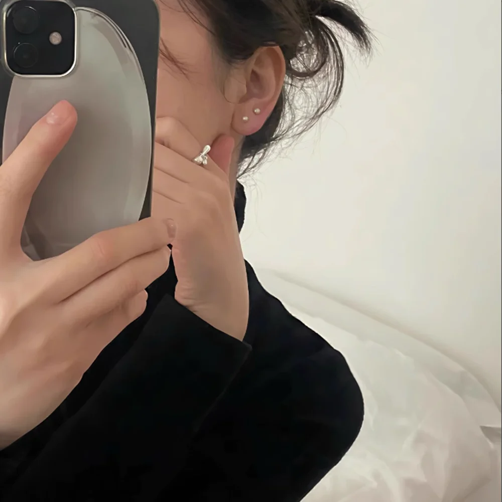 여자를위한 귀여운 빵 유형 담수 진주 스크류 백 스터드 귀걸이 여자 피어싱 쥬얼리 Orecchini