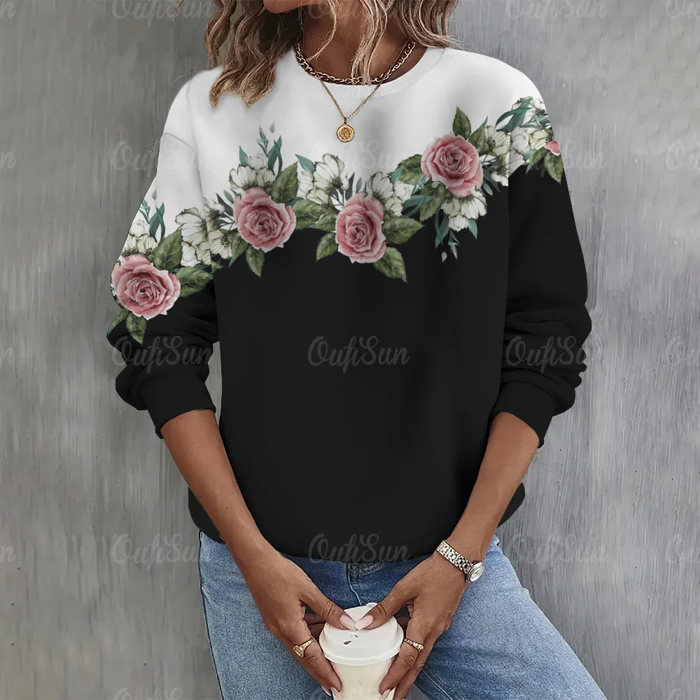 Double Take Full Size Ruffled Flower Round Neck Cap Sleeve Sweater main image 1