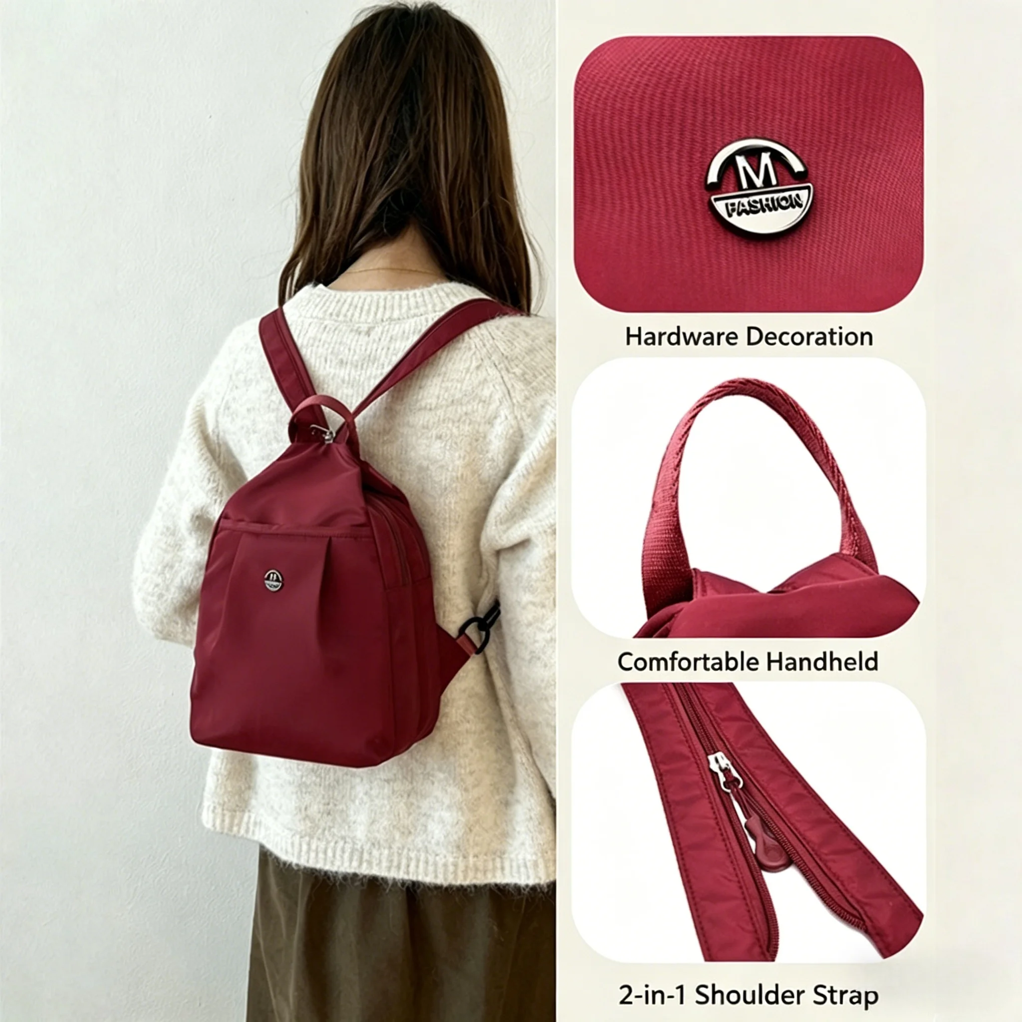 Women's Mini Backpack: Single-Shoulder, Dual-Use, Casual, Lightweight, Small Crossbody Bag – Fashionable Commuter Bag - 3