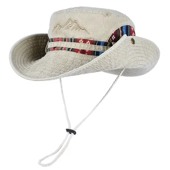 Summer Panama Bucket Hat Men Women 2026 Embroidered Bob Cap Outdoor Wide Brim Beach Sun Hat Vintage Fisherman Hats Visor Cap 1