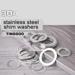 Ultra - Thin 304 Stainless Steel Flat Washer Shim Assortment - 50pcs M5x7