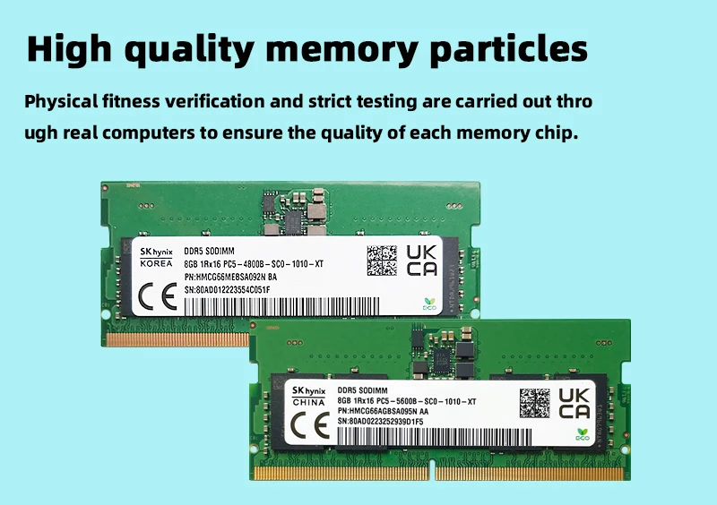 SK hynix Memória RAM DDR5 SODIMM para Laptop 8GB 16GB 32GB 4800MHz