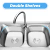47.24x 17.72inch Stainless Steel Sink with Shelf Freestanding Commercial Restaurant Kitchen Sink Double Bowl with Tap&Drainboard 4