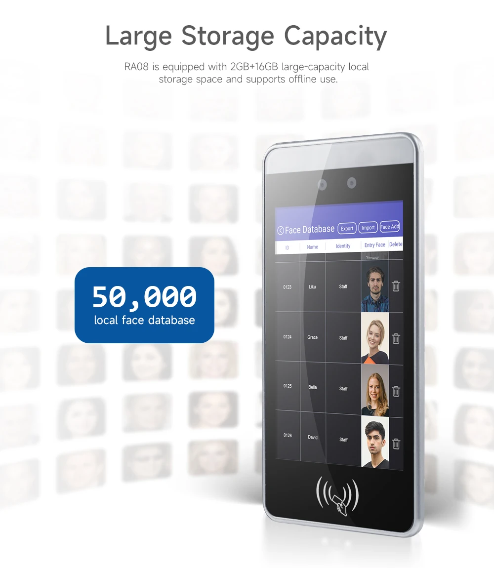 HFSecurity RA08 손바닥 정맥 인식 출입 통제 시스템 실시간 감지 생체 인식 출퇴근 기록 장치 병원용