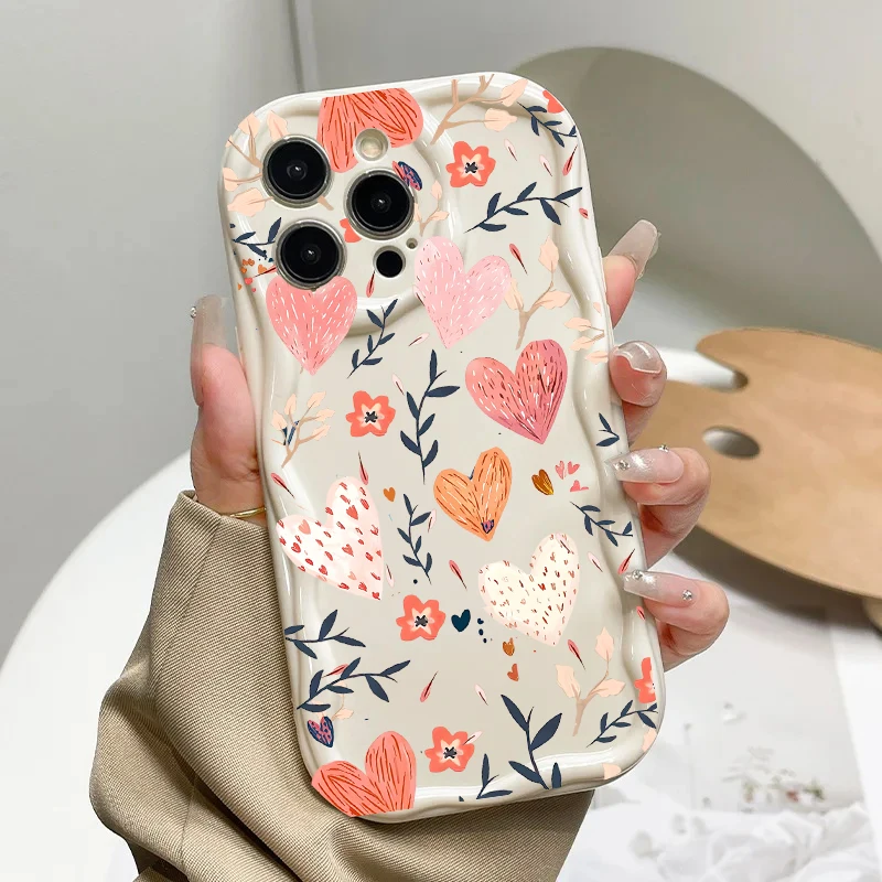 Whimsical Leaves & Flowers Silicone Phone Case Cover