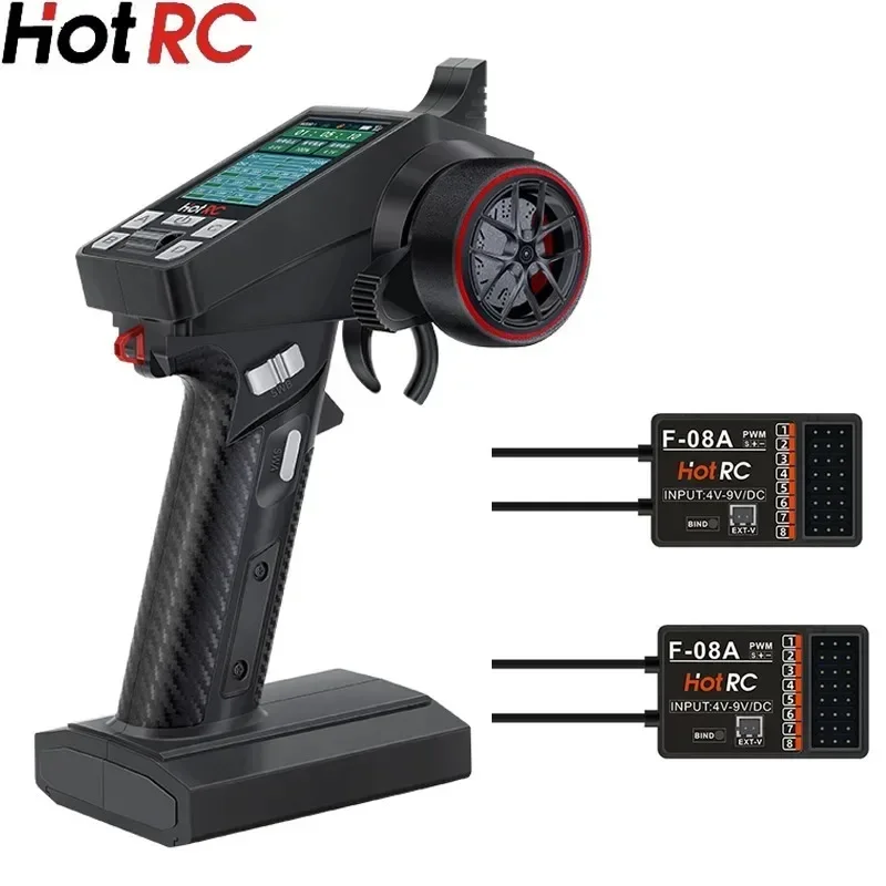 

Hotrc Ct-8a Color Screen Remote Control 8-channel Rc Car Model Ship Model Hybrid Control Climbing Car Control+receiver