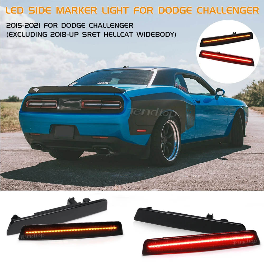 

Желтый и красный, передний, задний, боковой маркер для Dodge Challenger 2015 2016 2017 2018 2019