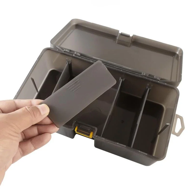 

Toolbox Organizer Box Double Layer Lures Hook Storage Case Fishing Tackle Waterproof Plastic Shockproof Empty Potable