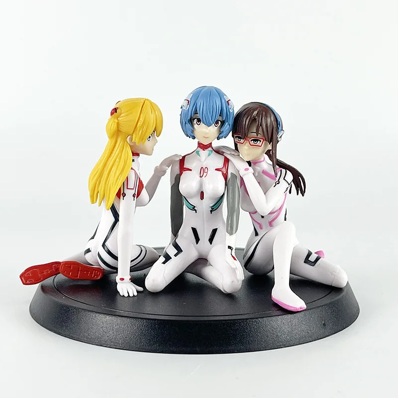 3 Pz/Set Form Eva Evangelion Heroines Ayanami Rei Benda Soryu Asuka Genuine Action Figure Model Giocattoli Da Collezione Per Bambini