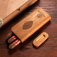 CIGARLOONG-Portable Cigar Case, Travel Tube, Natural Cedar Wood, Moisturize Slide Cover Design, Humidor Smoking Accessories 1