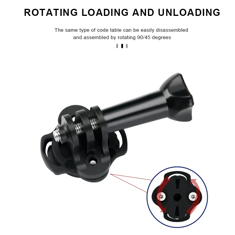 Support caméra action universel pour GoPro, détail des articulations et serrages.