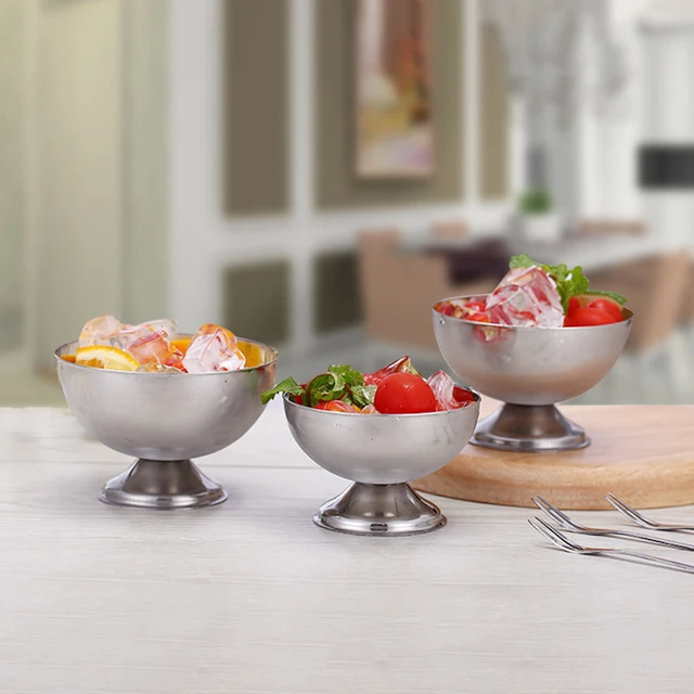 Coppette Gelato In Acciaio Inox | Ciotole Dessert Per Budino, Mousse E Insalate - Design Elegante