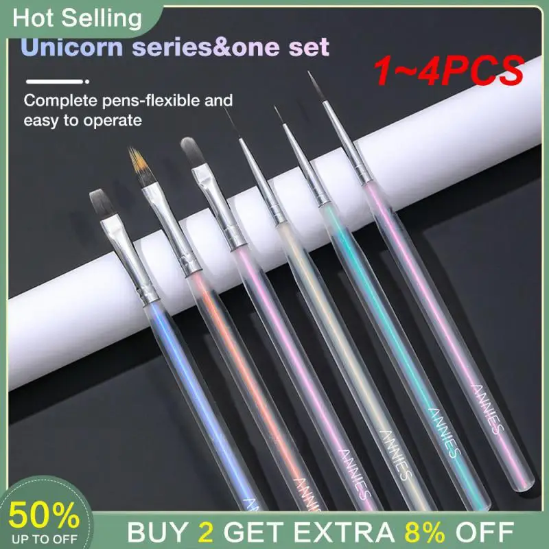 

1~4PCS Line Brush Flexible And Firm Firm Phototherapy Halo Dye Gradual Drawing Pen Phototherapy Pen Gradient Halo Brush