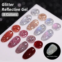 15ml Champagne Gold Sliver Reflective Glitter Gel Nail Polish Varnish Semi Permanent Soak Off UV Gel For Manicure Art 3